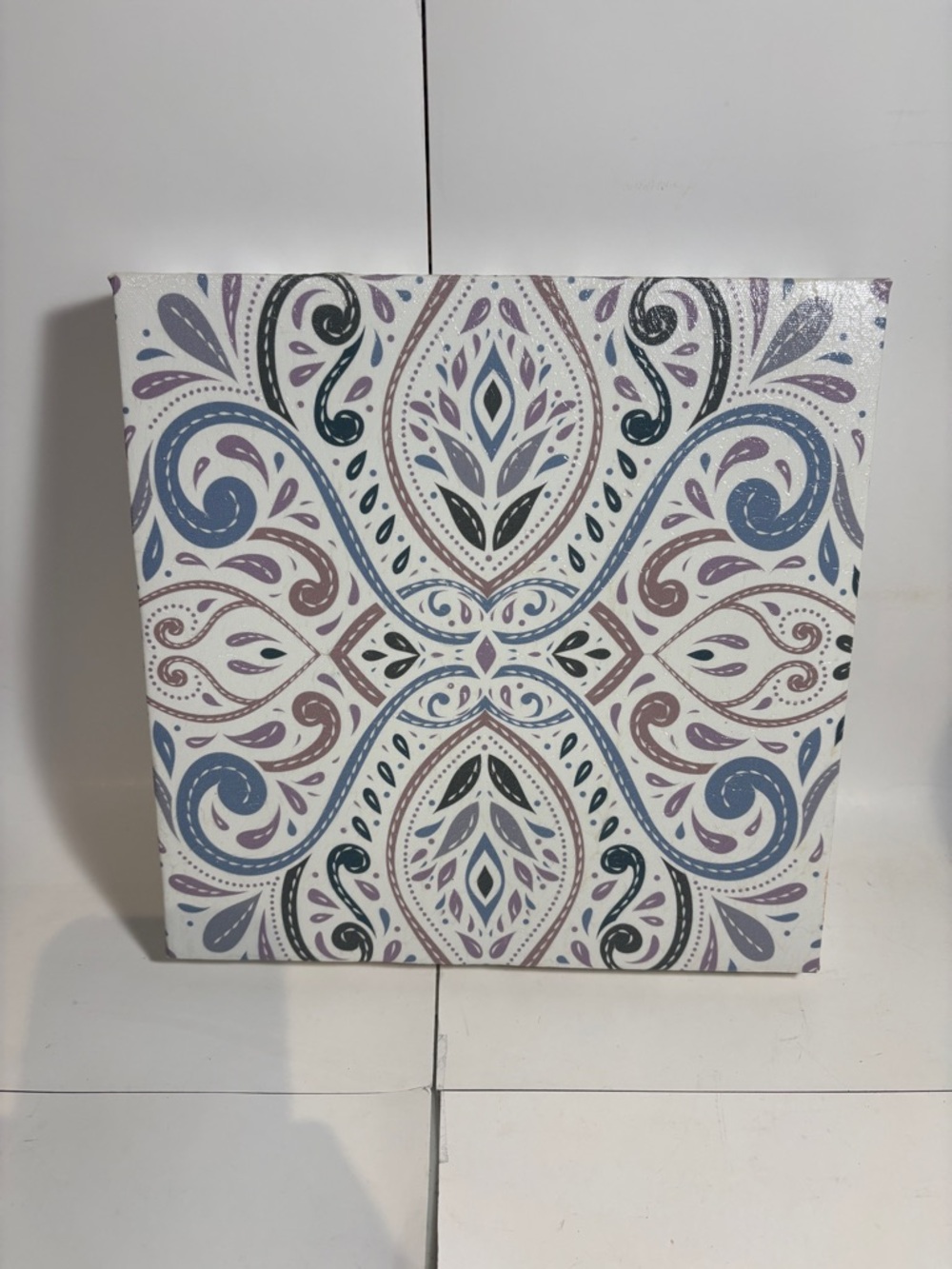 Abstract Paisley Wall Art Canvas - Lavender, Blue, Gray Lot Of 3